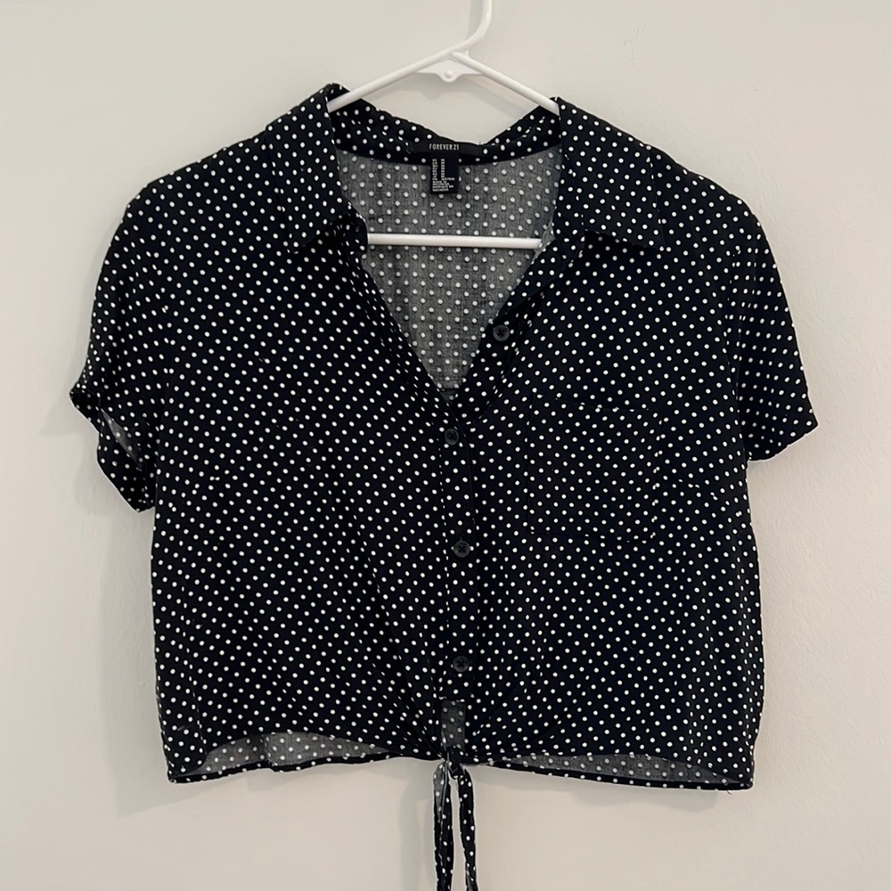 Vintage inspired polka dot crop top